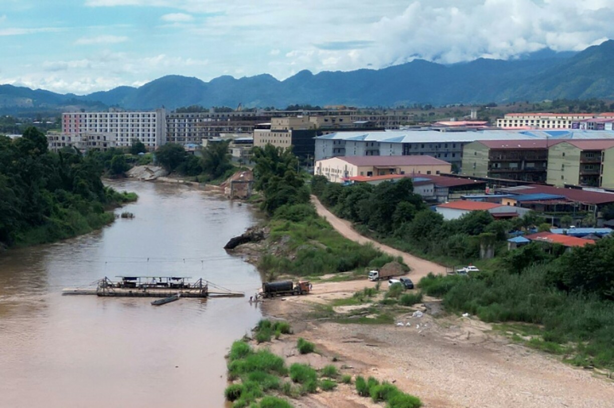 One of the unofficial ferry crossings over the Moei River supplying scam centres in Myawaddy