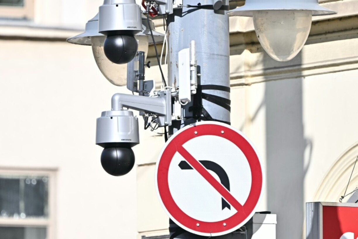 Newly installed cameras have appeared on lamp posts along the planned route of the march