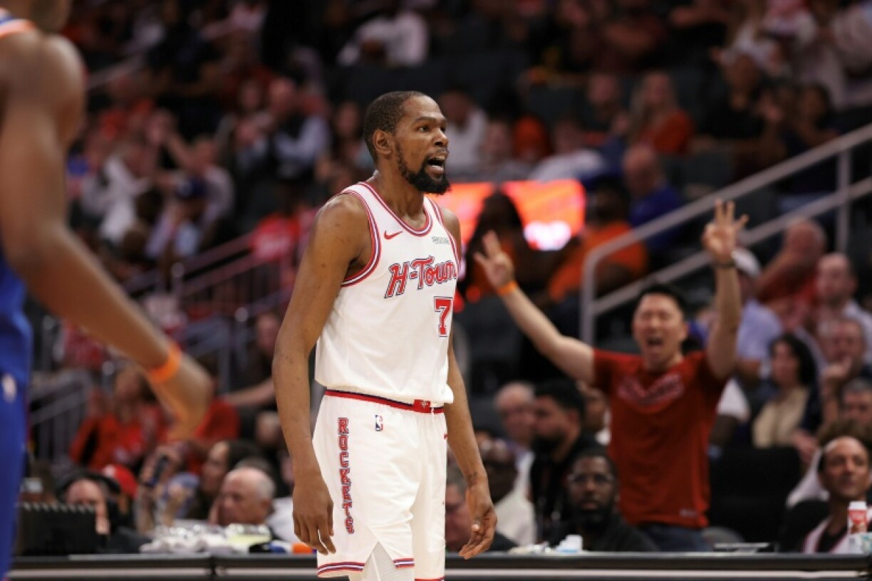 Kevin Durant, l'ailier fort des Houston Rockets, contre les New York Knicks, à Houston, le 31 mars 2026