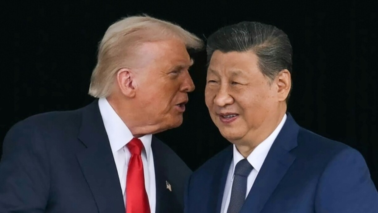 Den Donald Trump an den Xi Jinping zu Busan.