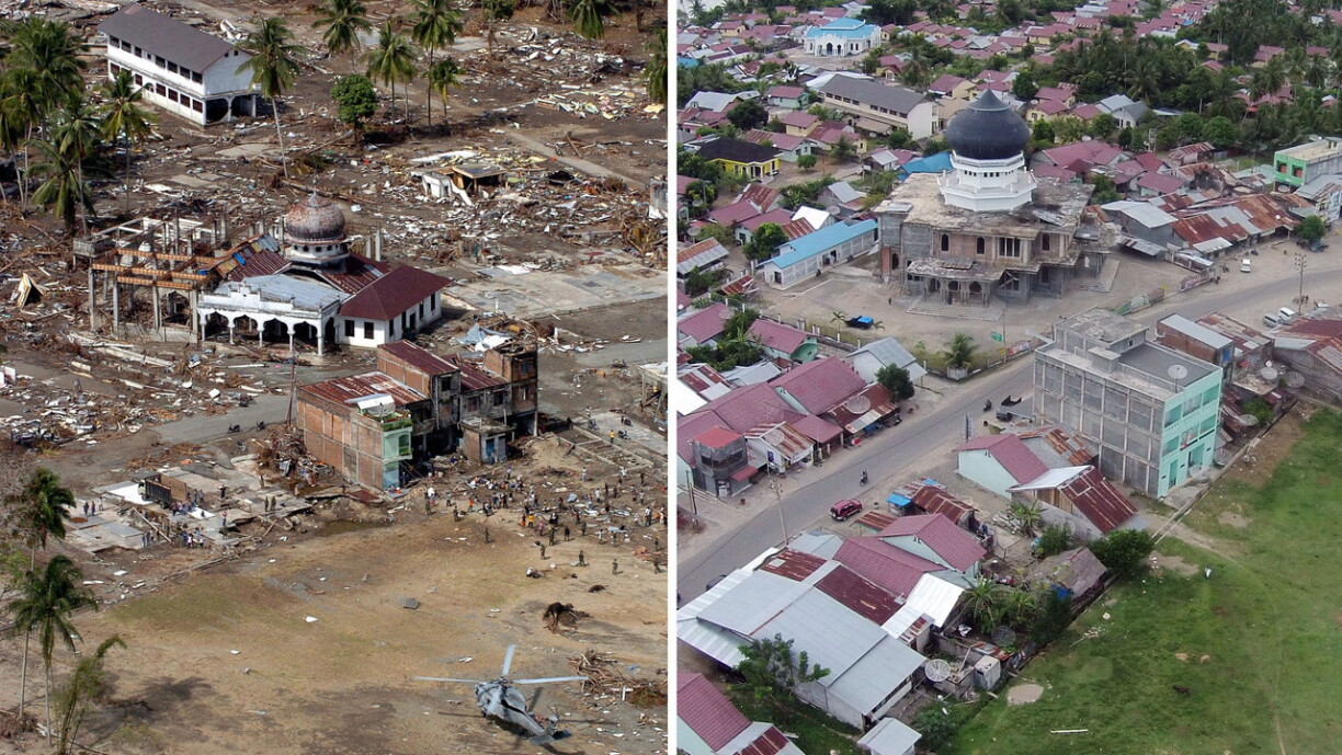 D'Moschee Teunom (Aceh Provënz) nom Tsunami an nom Neiopbau