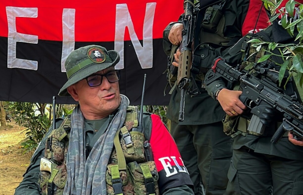 National Liberation Army ELN commander of the Manuel Vazquez Castano northeastern war front 'Ricardo' speaks during an interview with AFP in Catatumbo region, Colombia on March 8, 2025.