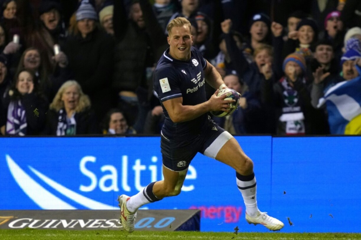 L'Ecossais Duhan van der Merwe, auteur d'un triplé d'essais contre l'Angleterre samedi lors de la 3e journée du Tournoi des six nations