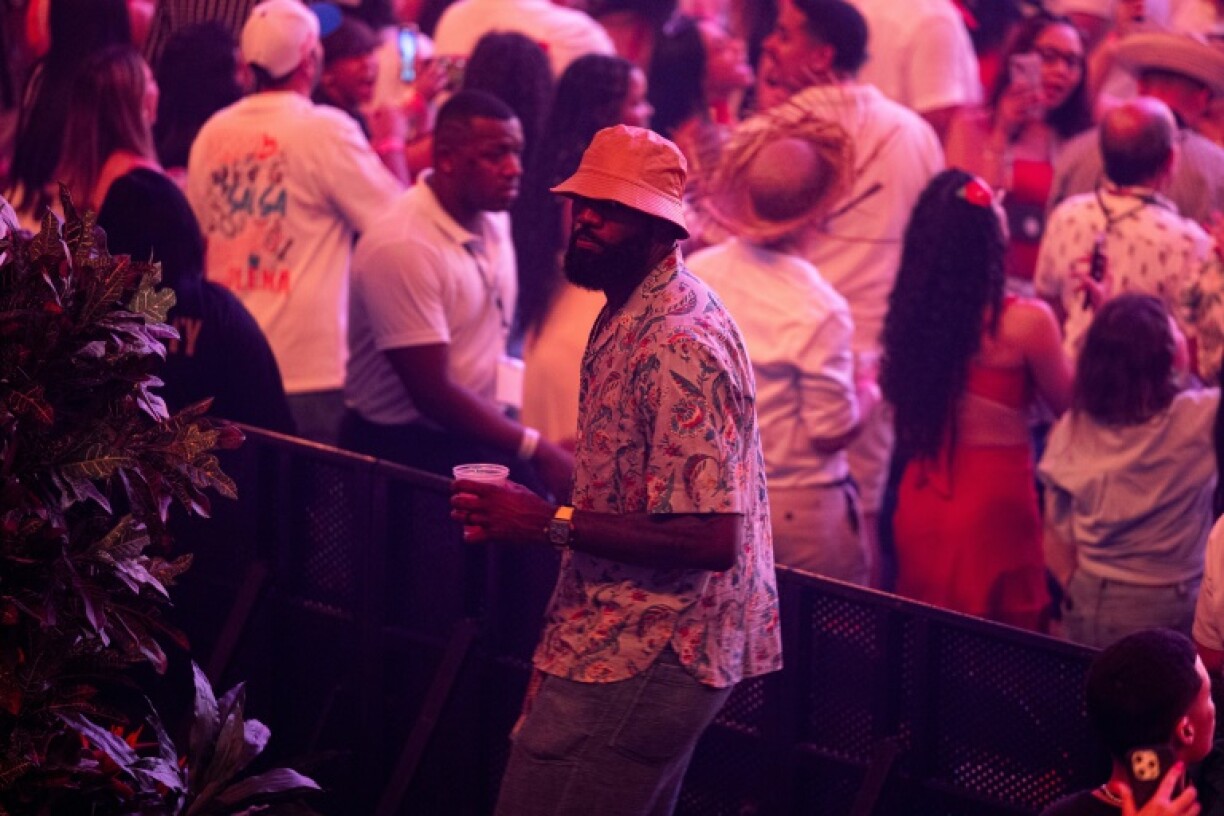 US basketball player LeBron James attends the first show of Puerto Rican singer Bad Bunny's residency