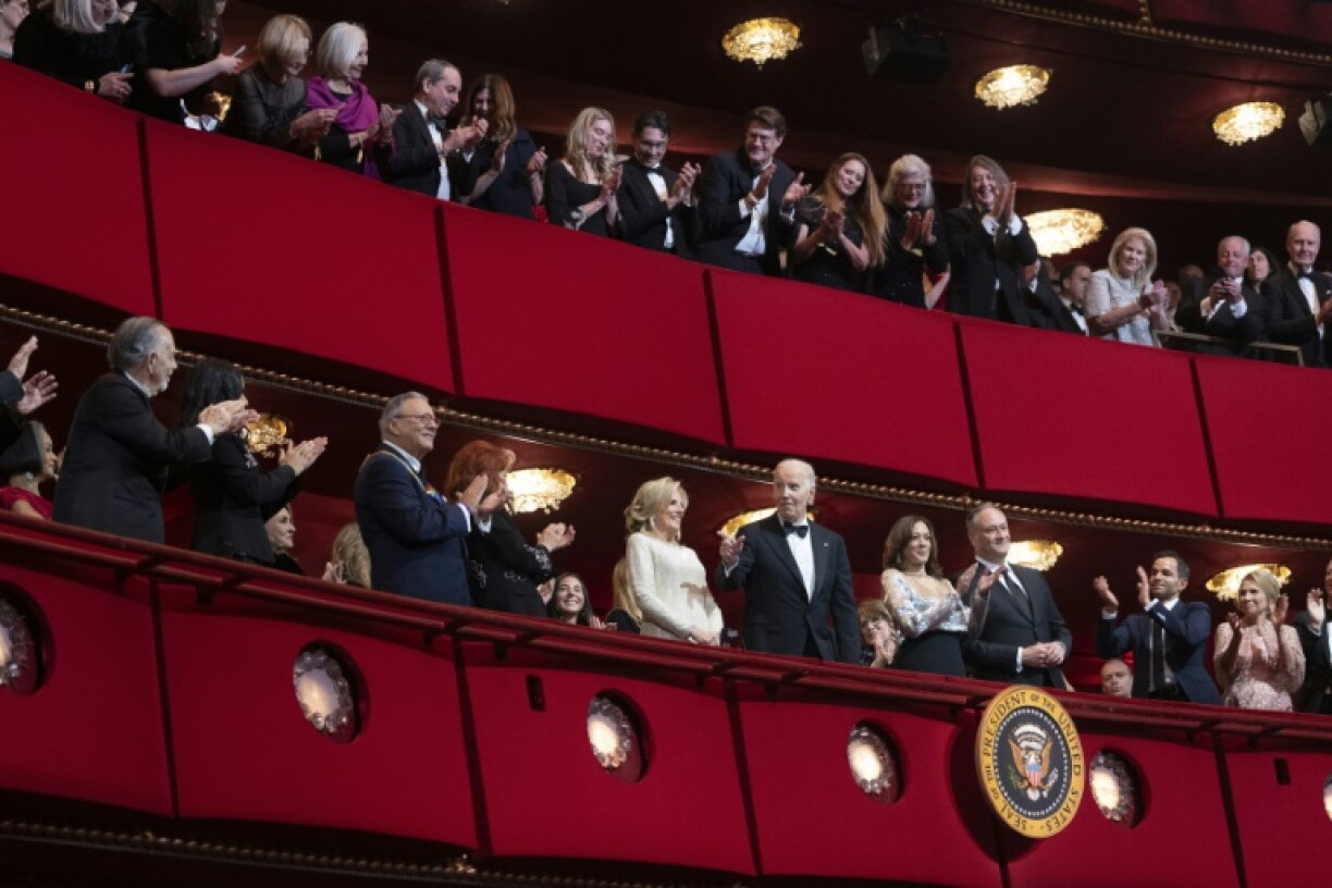 US President Joe Biden, First Lady Jill Biden, Vice-President Kamala Harris and Second Gentleman Doug Emhoff received several ovations