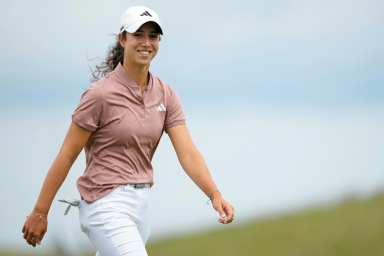 Spain's Julia Lopez Ramirez walks off the 14th tee on the way to a share of the first-round lead in the US Women's Open at Erin Hills in Wisconsin