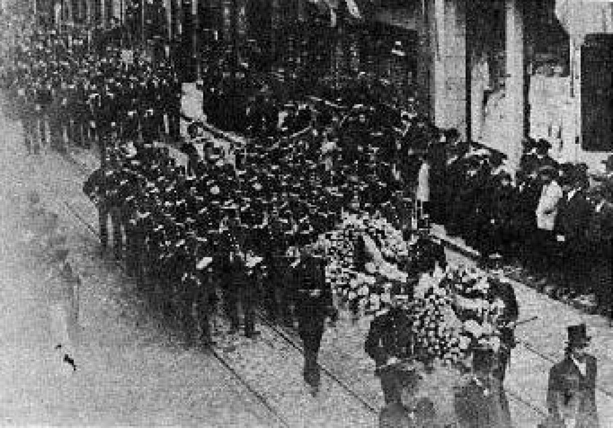 A photograph from Paul Eyschen's funeral.
