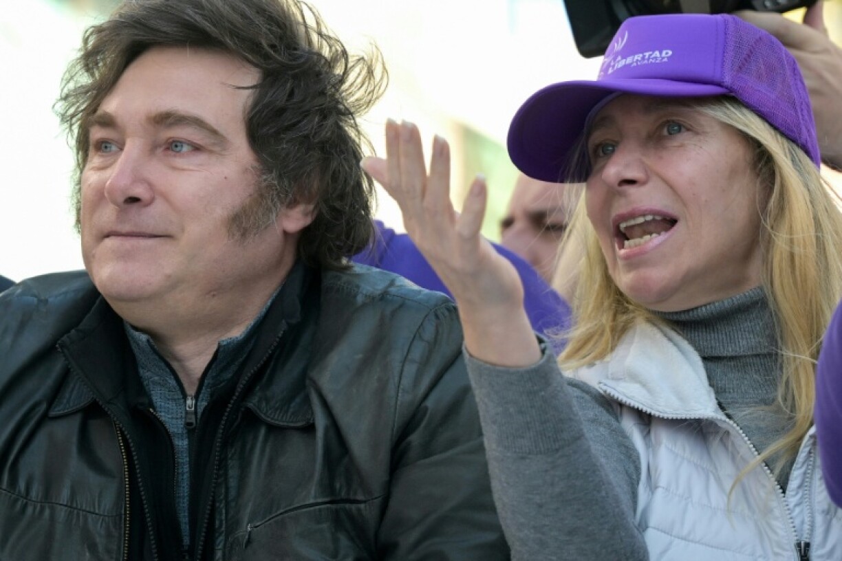 Argentina's President Javier Milei (L) and his sister, Secretary General of the Presidency Karina Milei face controversy over an alleged corruption case involving pharmaceutical kickbacks