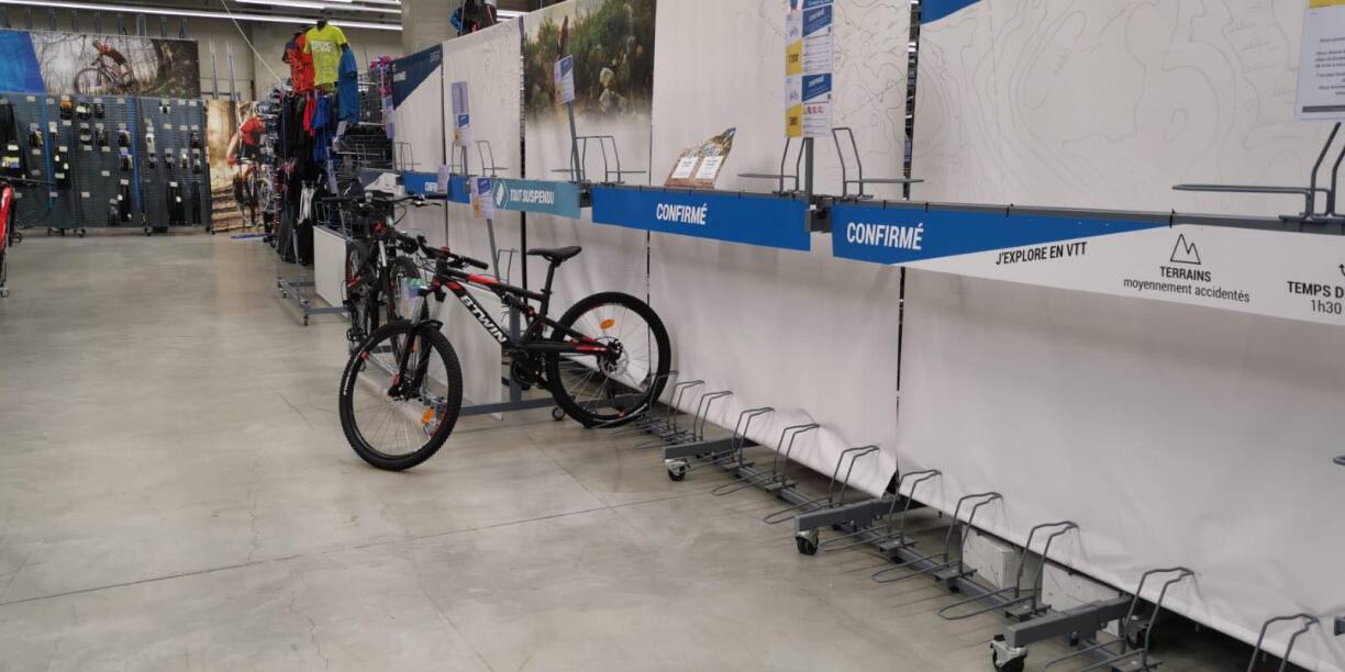 Le rayon vélo du Décathlon à Arlon, photo prise le 22 mai 2020