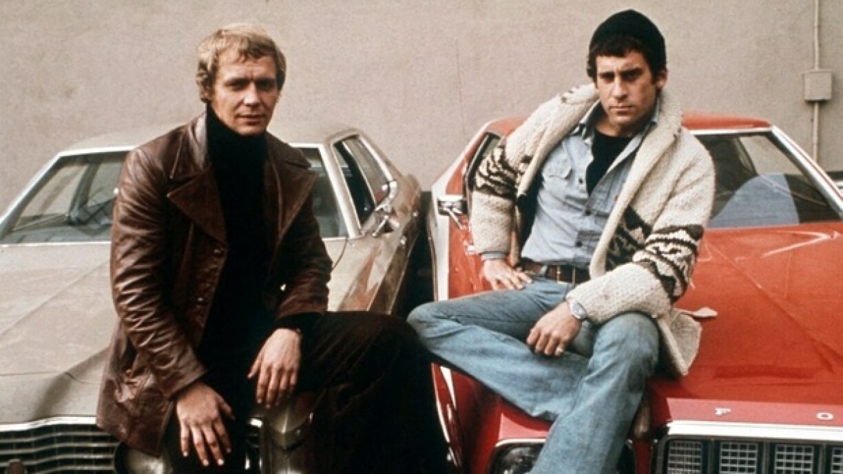 David Soul (à gauche, alias Hutch) et Paul Michael Glaser (alias Starsky), les vedettes de la série télévisée originale des années 1970