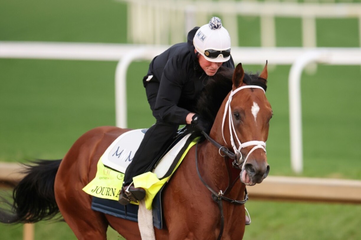 Early favorite Journalism trains prior to the 151st Kentucky Derby