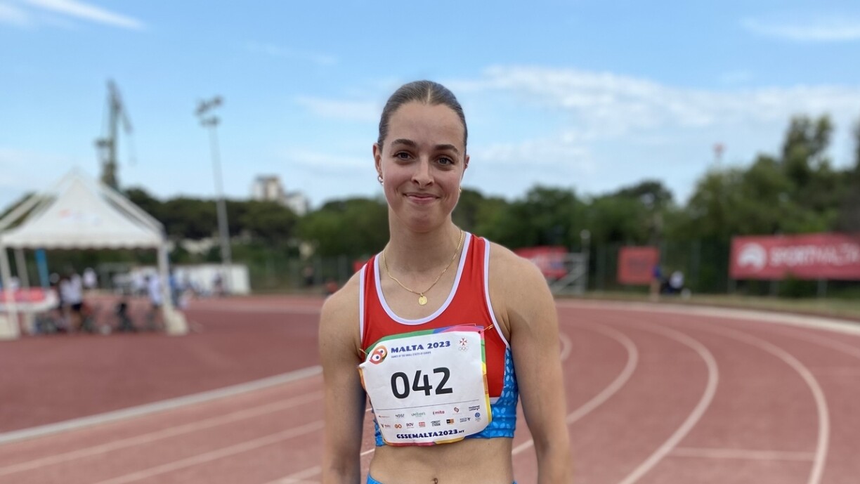 Archive image: Van der Weken pictured at the Games of the Small States of Europe, where she also won gold.