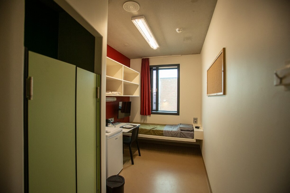 Aperçu d'une cellule dans la nouvelle prison créée près de Bruxelles.