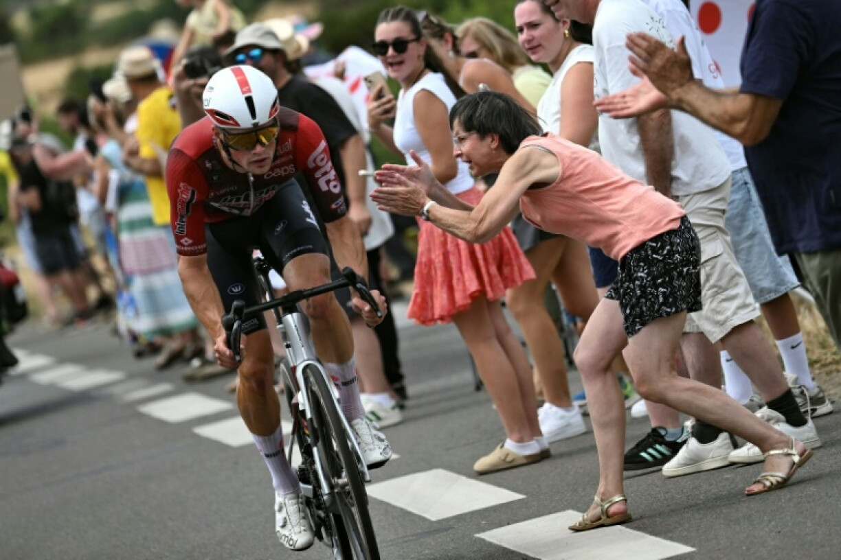 Baptiste Veistroffer a une nouvelle fois animé le Tour de France en s'échappant sur les routes de Bourgogne lors de la 12e étape entre Magny-Cours et Chalon-sur-Saône le 16 juillet 2026