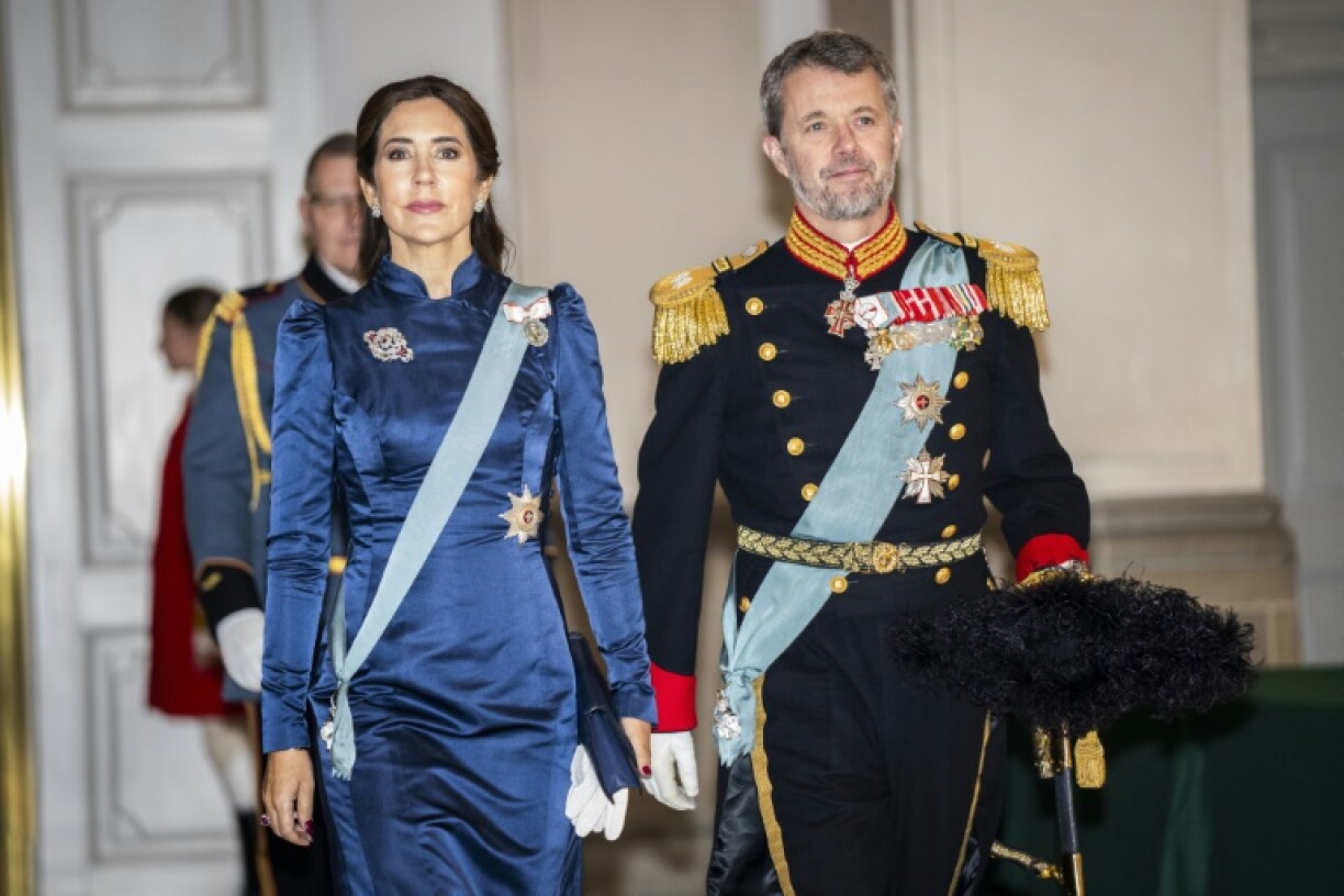 Le prince héritier Frederik du Danemark et son épouse la princesse Mary, le 3 janvier 2024 au château de Christiansborg, à Copenhague