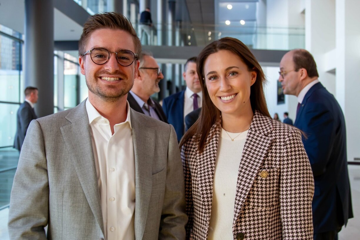 De Ben Polidori an d'Liz Braz um 100. Gebuertsdag vun der Chambre des métiers.