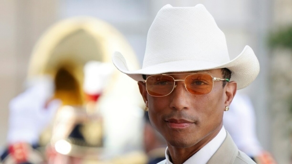 Le chanteur et designer américain Pharrell Williams à l'Elysée à Paris, le 8 juin 2024