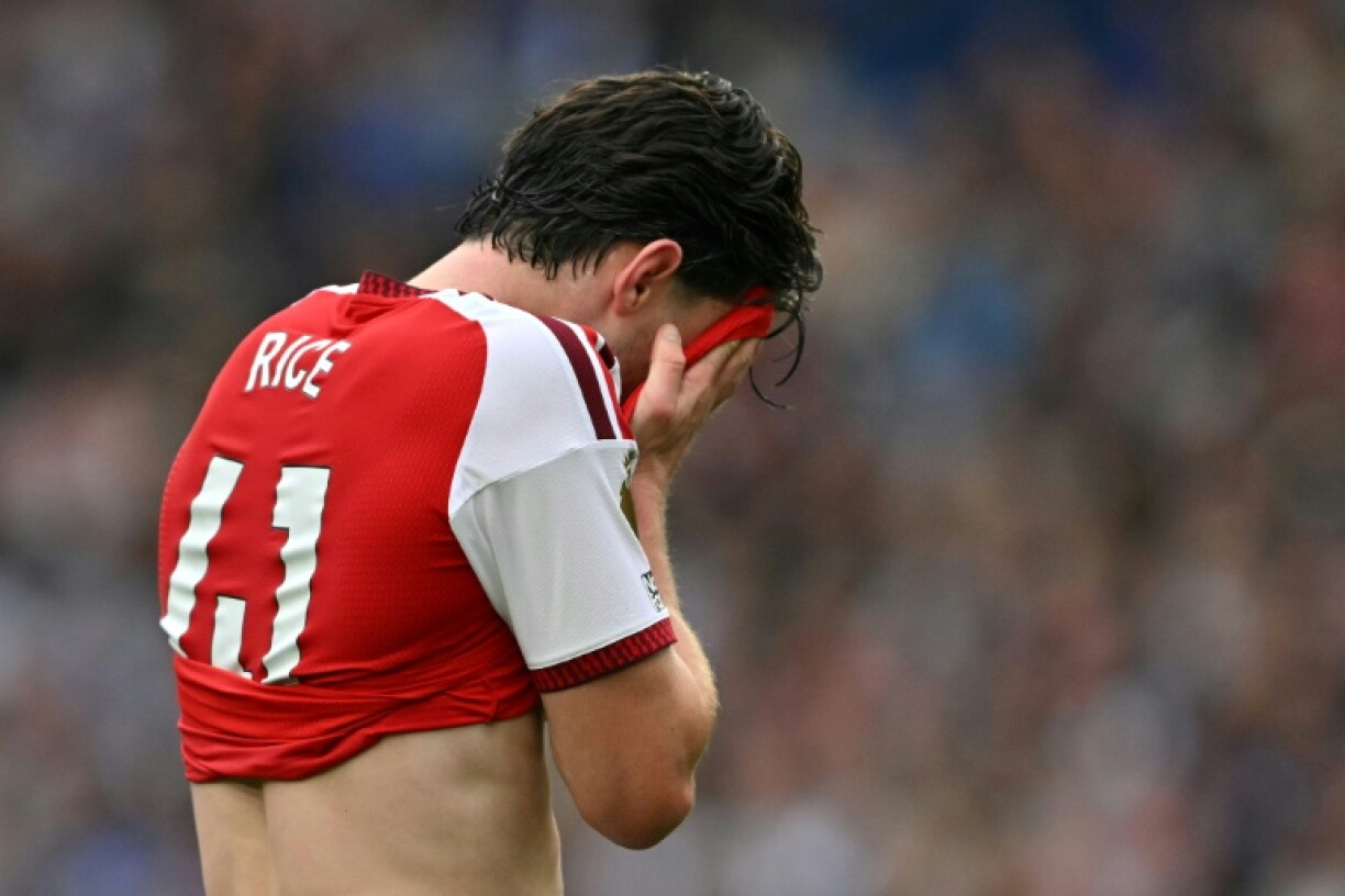 Declan Rice réagit durant la défaite d'Arsenal à Brighton, le 19 septembre 2026