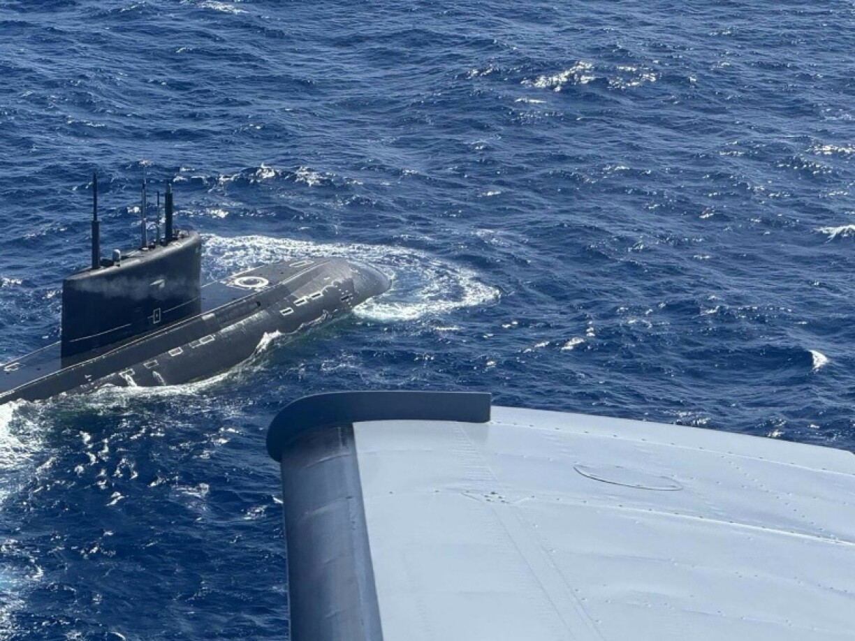 The Russian submarine, pictured on November 28 by the Philippine military