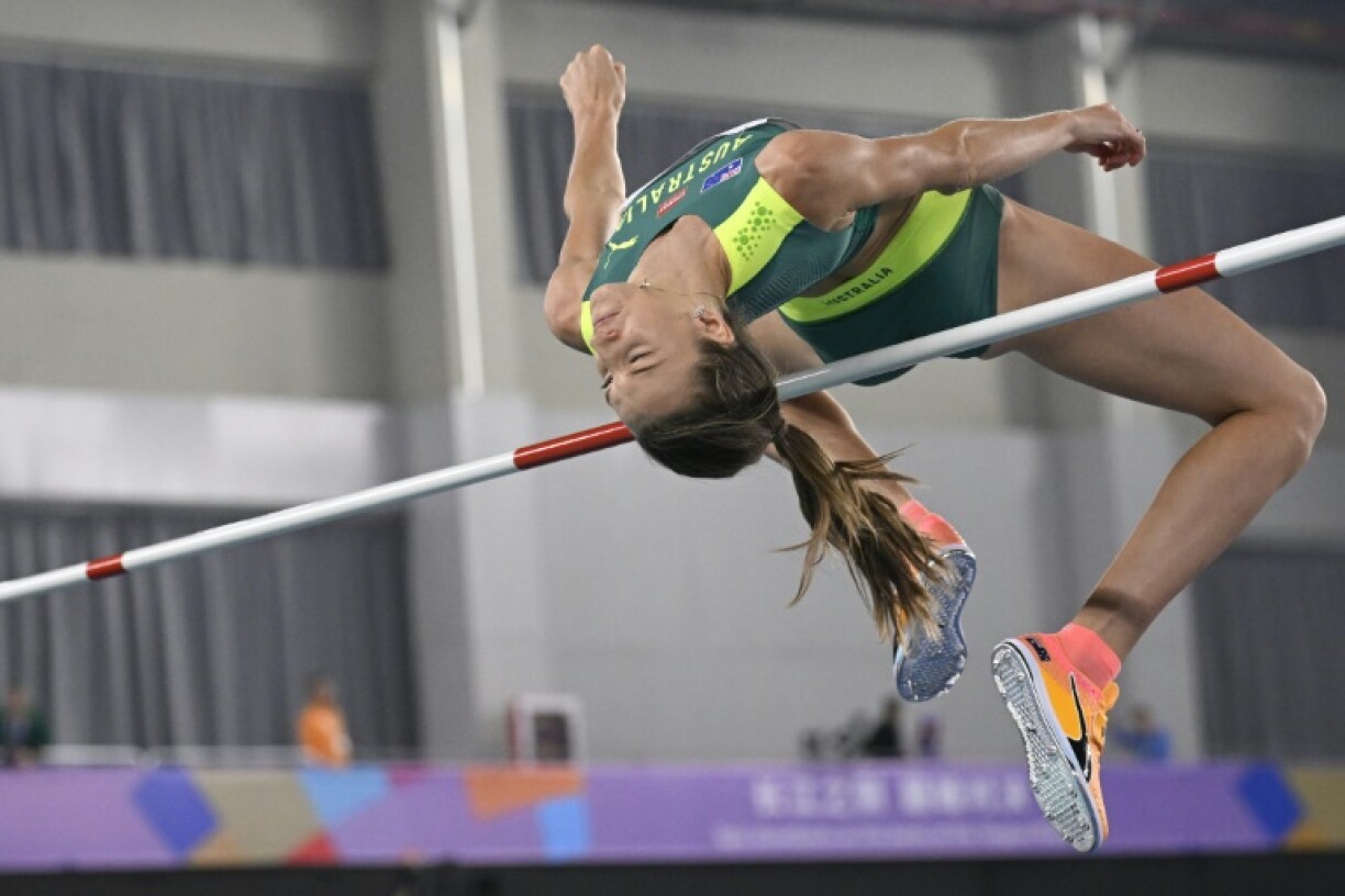 Australia’s Nicola Olyslagers retained her women’s high jump title at the Indoor World Athletics Championships in Nanjing