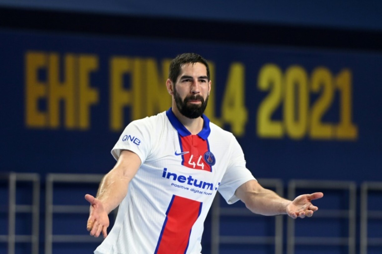 Nikola Karabatic avec le PSG lors du Final Four face à Nantes à Cologne, le 13 juin 2021