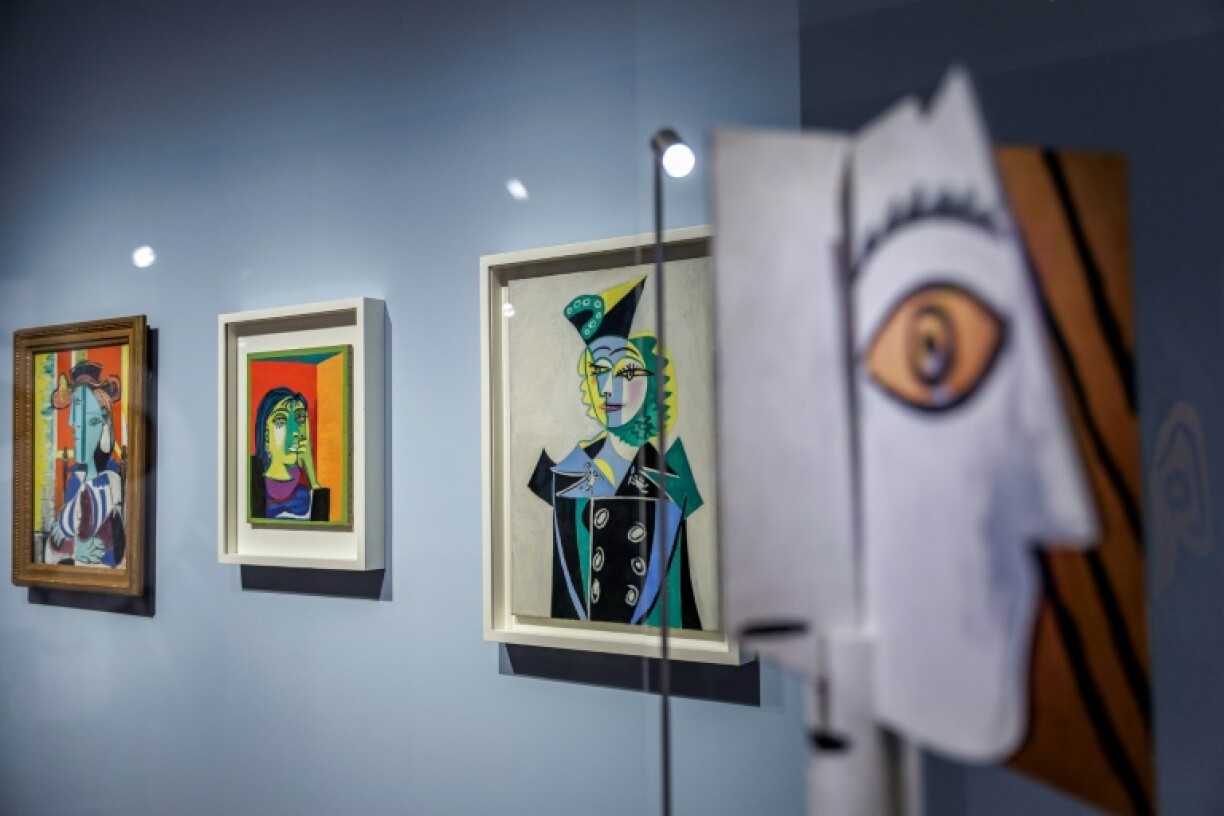 Artworks by Pablo Picasso are pictured during the media preview of 'Picasso for Asia: A Conversation' at M+ in Hong Kong