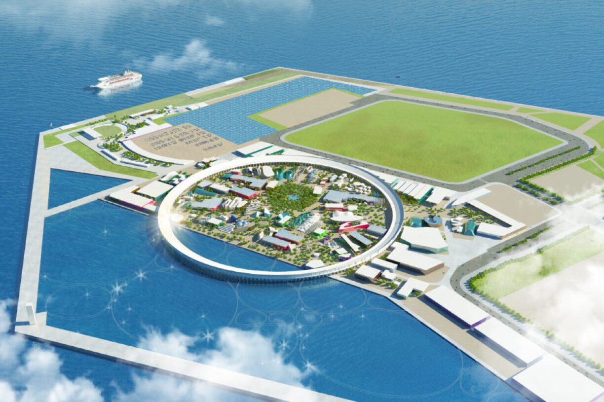 Yumeshima, an artificial island along the coast of Osaka, will host the Expo.