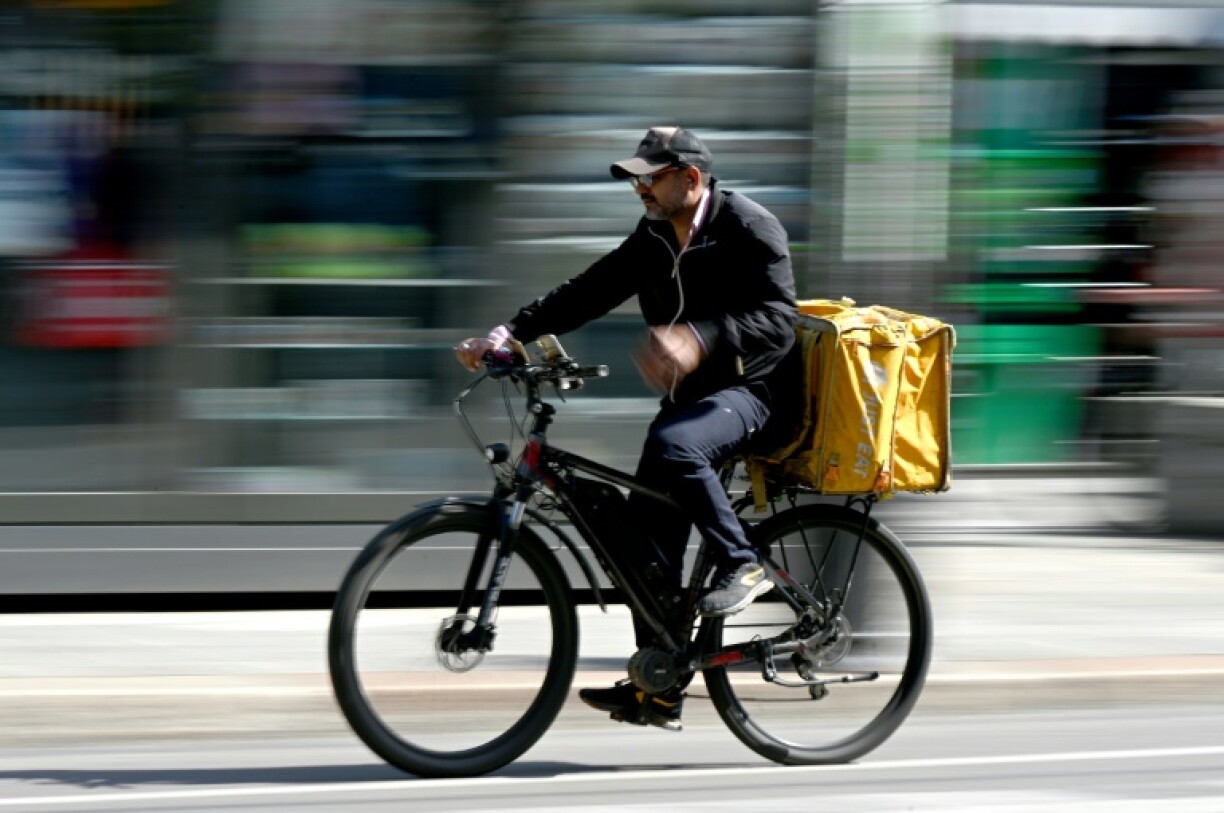 A Just Eat delivery in Milan, Italy