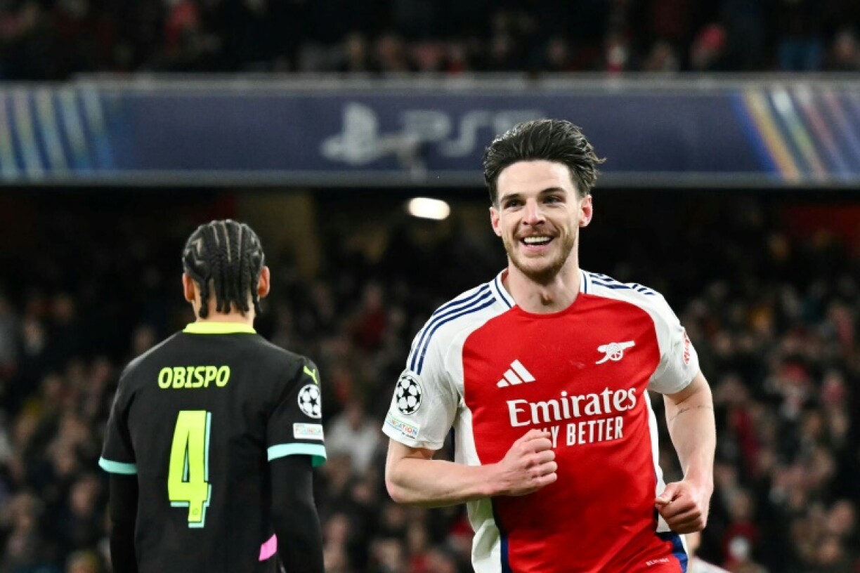 Declan Rice was among the scorers for Arsenal as they completed a 9-3 aggregate win over PSV Eindhoven
