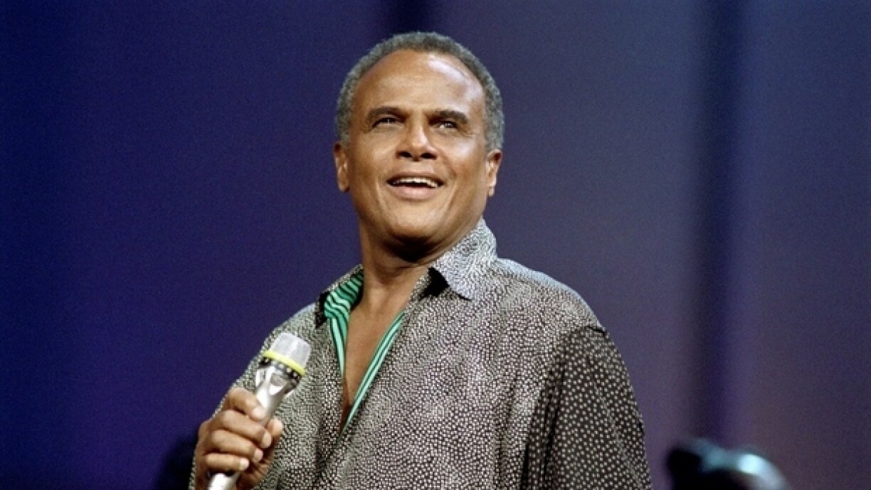 De Sänger Harry Belafonte am Joer 1988.