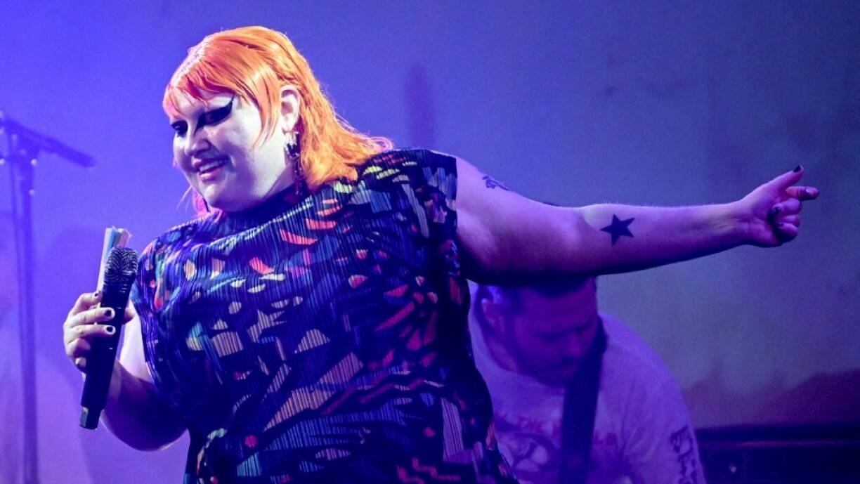 D'Beth Ditto mat hirer Band Gossip um Optakt vun hirer Tour den 19. Mäerz zu Berlin.