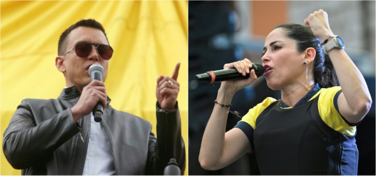 (COMBO) Combinación de foto de Daniel Noboa y de Luisa González, creada el 13 de enero de 2025.