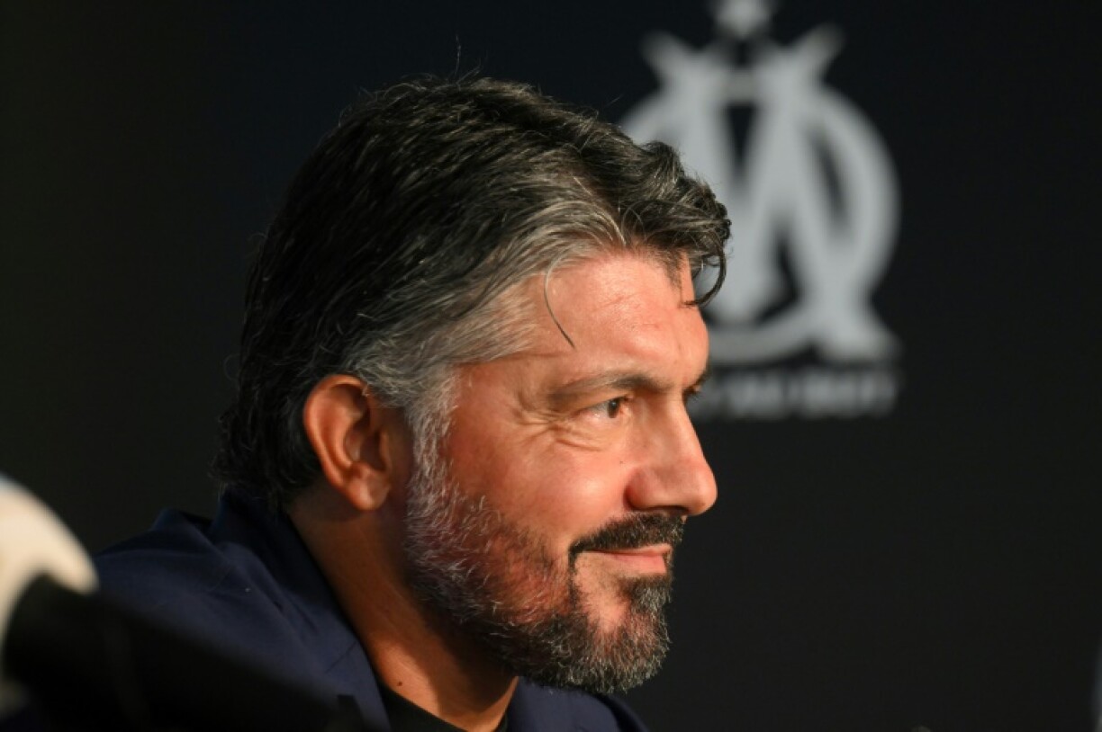 Le nouvel entraîneur de l'OM Gennaro Gattuso lors de sa présentation officielle à la presse à Marseille, le 28 septembre 2023