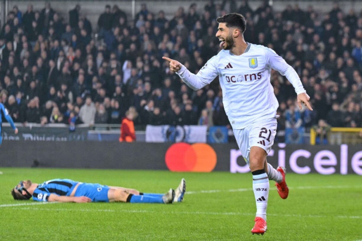 Marco Asensio's late penalty sealed a 3-1 win for Aston Villa against Club Brugge in the first leg of their Champions League last-16 tie on Tuesday