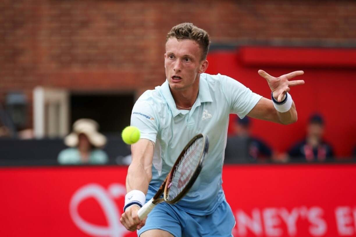 Czech Republic's Jiri Lehecka in action at Queen's Club