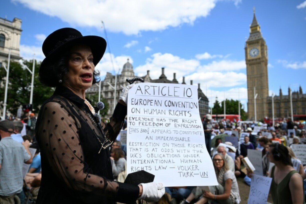 Activist Bianca Jagger was among those at the protest