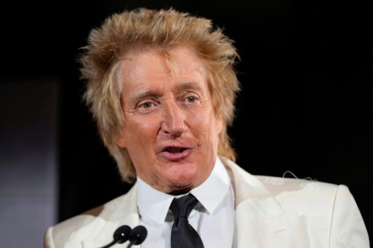 Singer Rod Stewart, with his distinctive spiky blond hair and raspy voice, dominated pop charts during the 1970s and 1980s