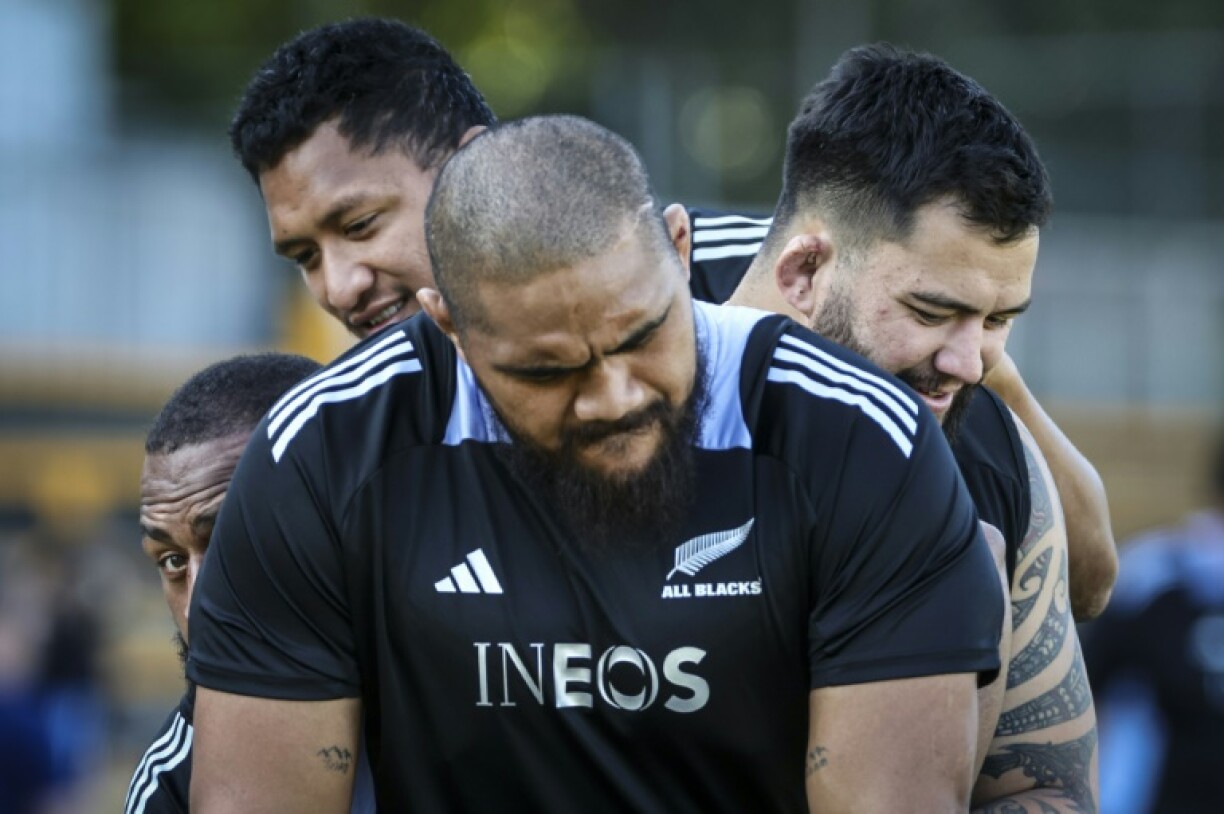 New Zealand All Blacks players train in Ineos-sponsored kit last year ahead of playing Australia in Sydney