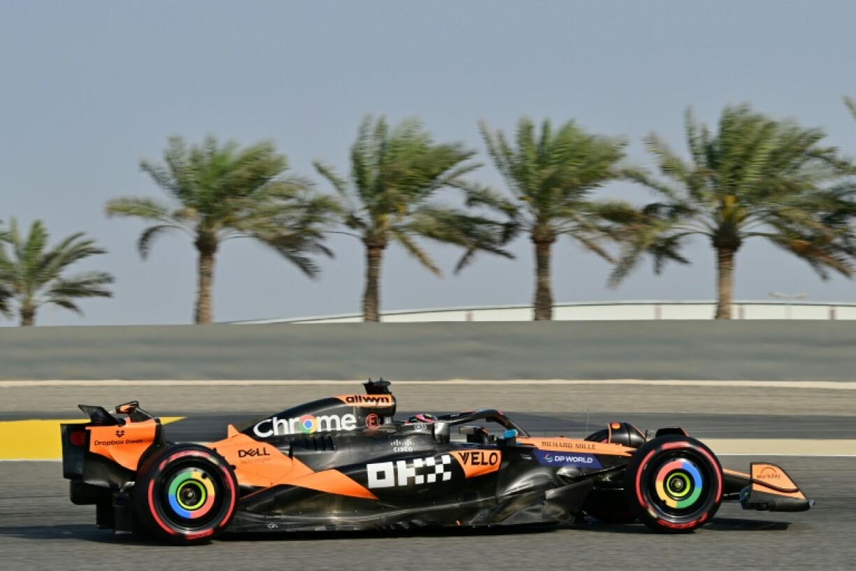 McLaren's Oscar Piastri on his way to topping third practice in Bahrain