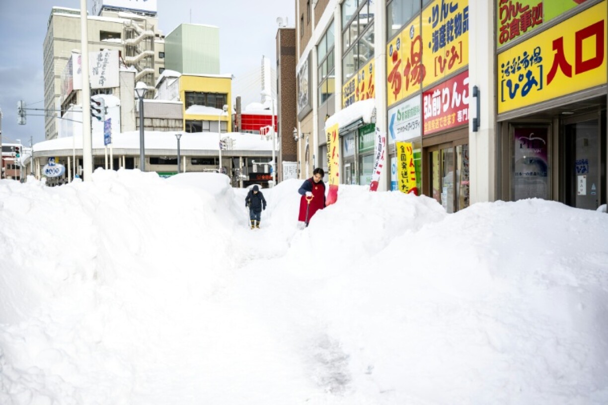 Une rue d'Aomori, dans le nord du Japon, le 30 janvier 2026