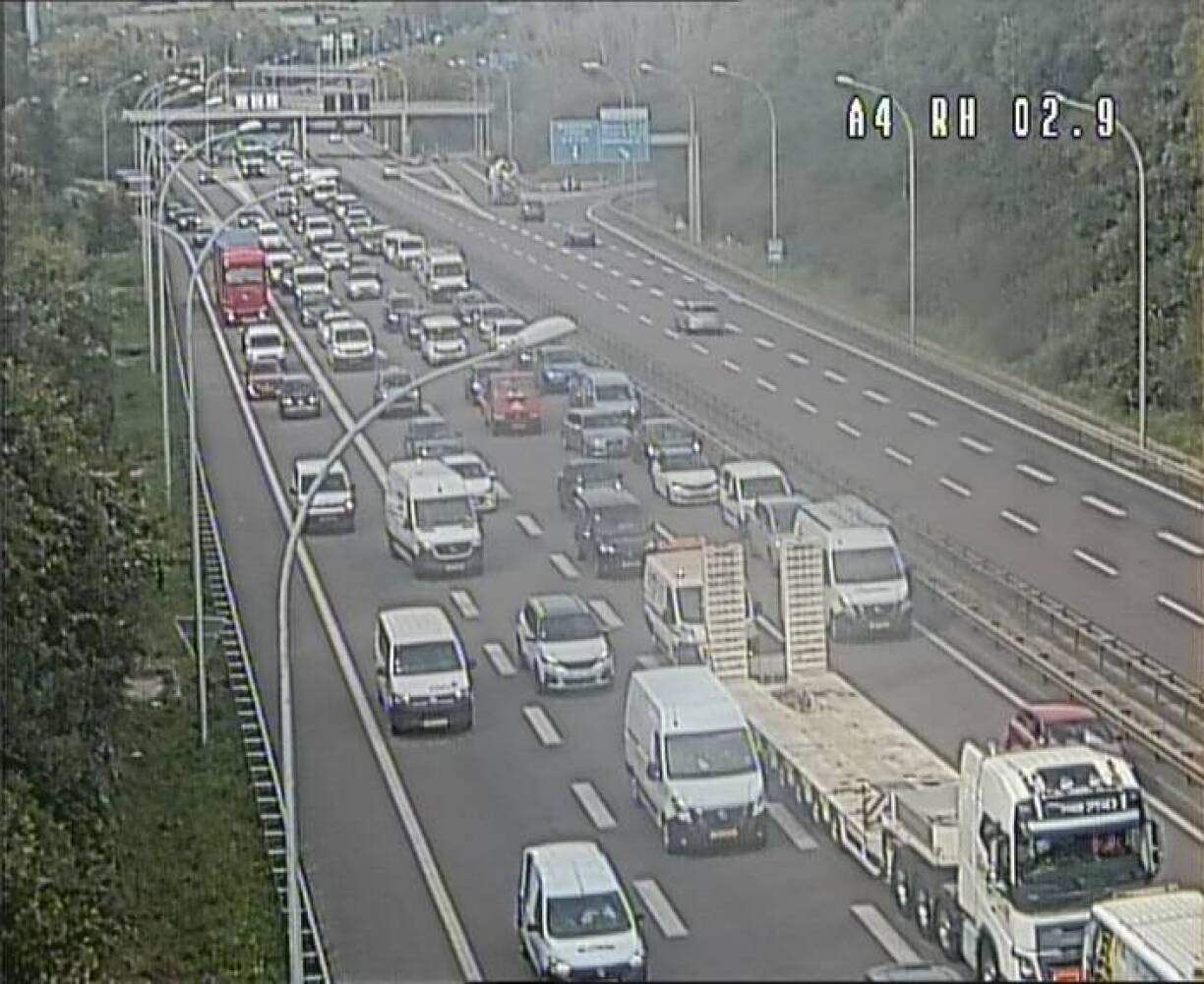 Le trafic paralysé à la croix de Cessange à 16h07.