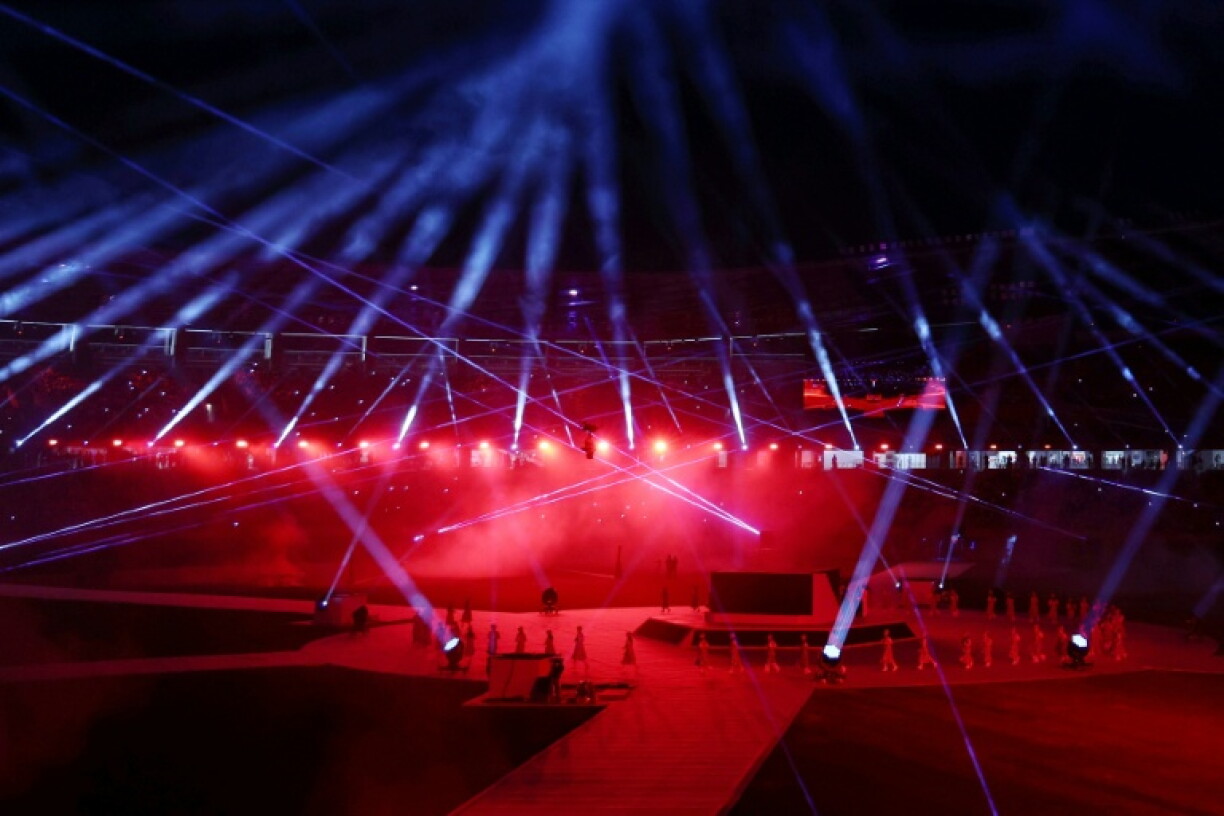 Performers take part in the closing ceremony of the 2026 Asian Games