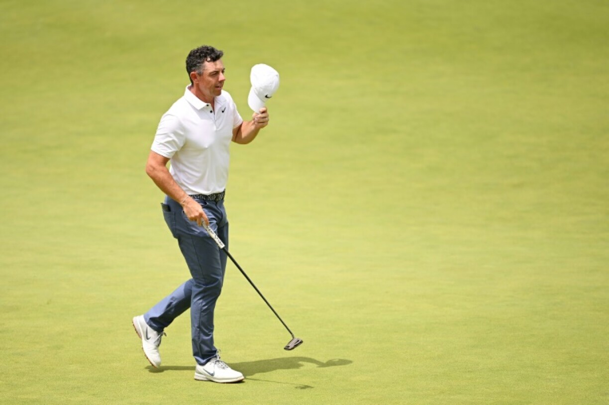 World number two Rory McIlroy of Northern Ireland tips his cap to the crowd at Oakmont after concluding his final round at the 125th US Open