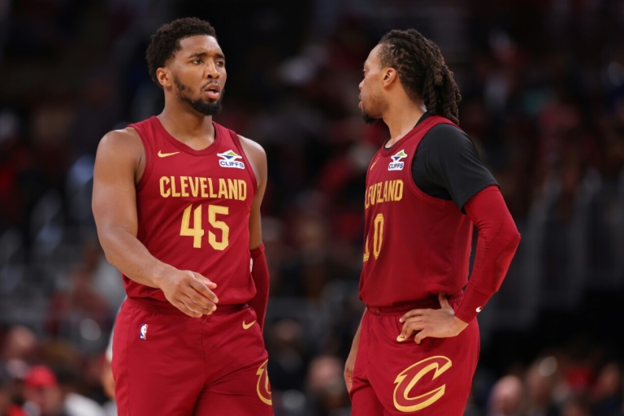 Cleveland duo Donovan Mitchell (left) and Darius Garland helped the Cavaliers to victory over Minnesota