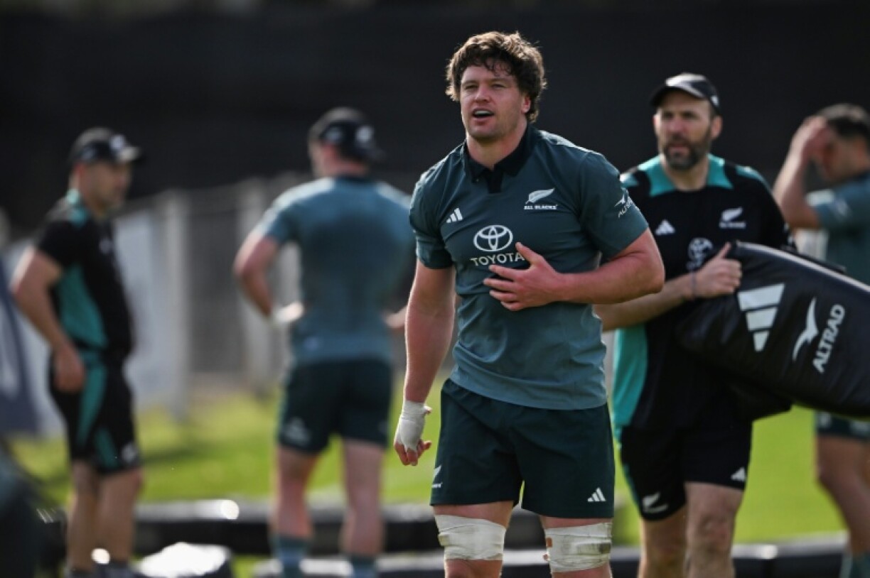 Scott Barrett takes part in a training session in San Isidro, Buenos Aires this week