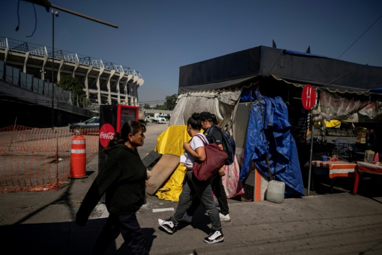 Food stalls in the shadow of the Azteca Stadium in Mexico City are under pressure to move before the World Cup