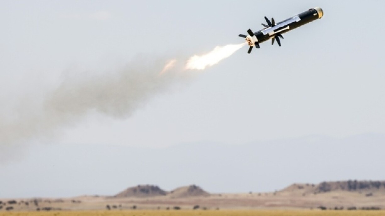 Un missile antichar Javelin pendant un exercice de l'armée américain à Fort Carson, dans le Colorado, le 28 avril 2022