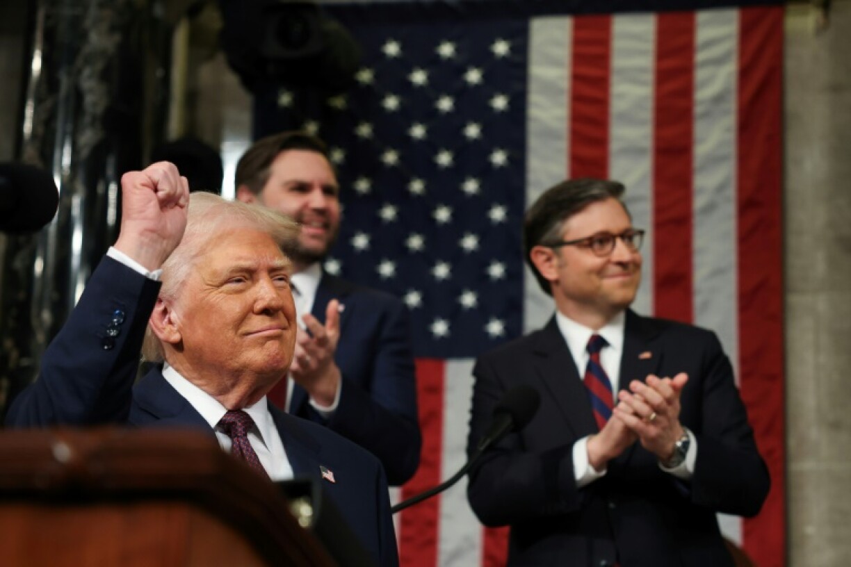 US President Donald Trump (left) is relying on Speaker Mike Johnson (right) to shepherd his signature bill through the House