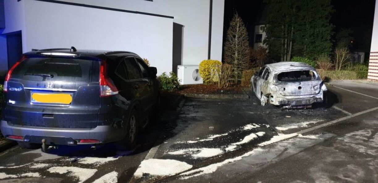 Un autre incendie de voitures a eu lieu il y a une semaine, pratiquement à la même heure, à Itzig.