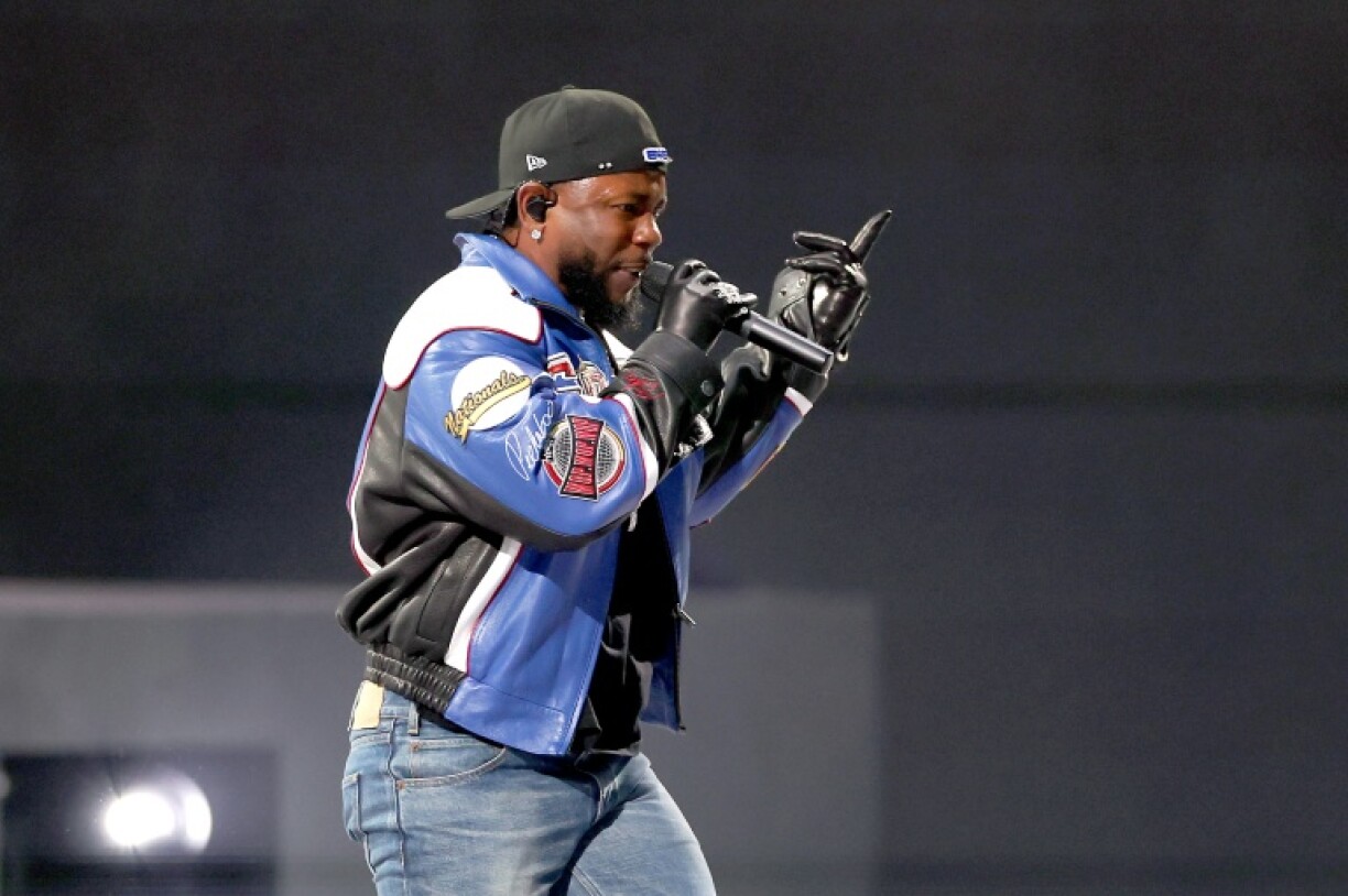 Le rappeur américain Kendrick Lamar en concert à la mi-temps du Super Bowl à la Nouvelle-Orléans le 9 février 2025